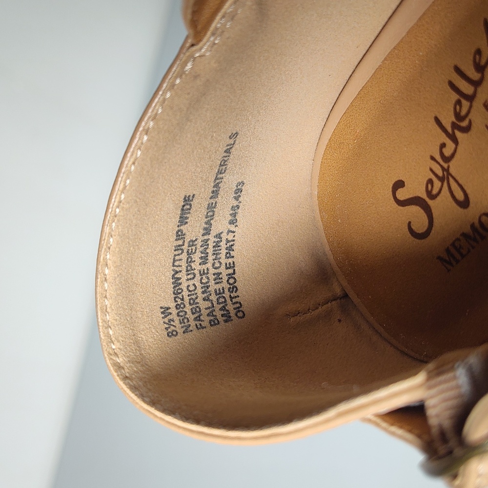 Seychelles d'orsay ankle strap wedge sandals flats 8.5 wide - Picture 14 of 14